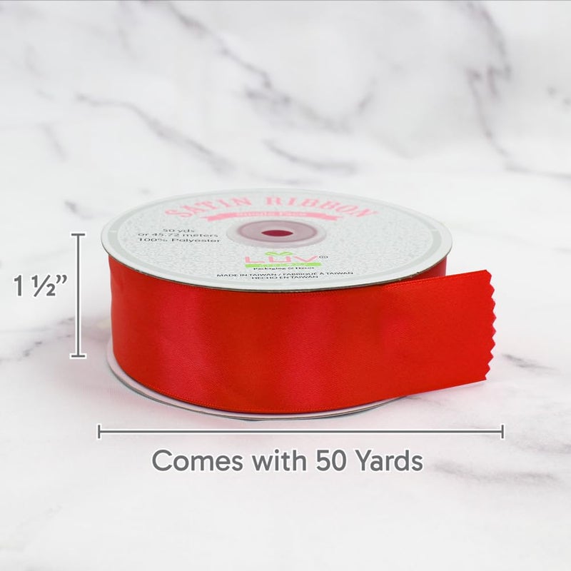 LUV RIBBONS Creative Ideas Satin Single Face 1.5" Inch Ribbon x 50 Yards,for Gift Wrapping Crafts Wedding Decoration Bows Bouquet Floral Arrangement - Image 3